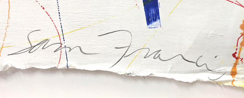 Sam Francis signature, Untitled, May 1985