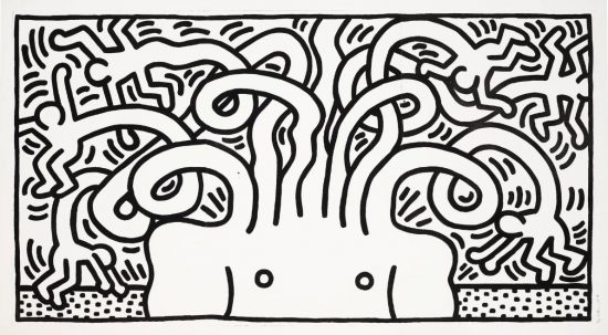 Keith Haring Aquatint, Untitled (Medusa Head), 1986