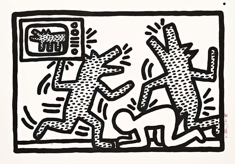 keith haring dog sculpture