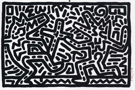 Keith Haring Lithograph, Untitled (Plate 5), 1982