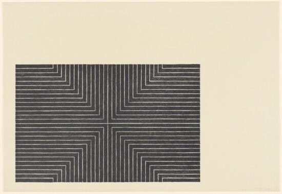 Frank Stella Lithograph, Arbeit Macht Frei, from Black Series I, 1967