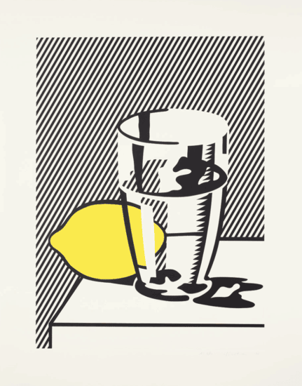 Roy Lichtenstein Lithograph, Untitled (Still Life with Lemon and Glass), 1974