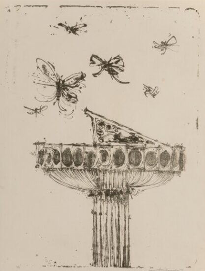 Wayne Thiebaud Screen Print, Untitled (Sundial with Dragonflies), 1953