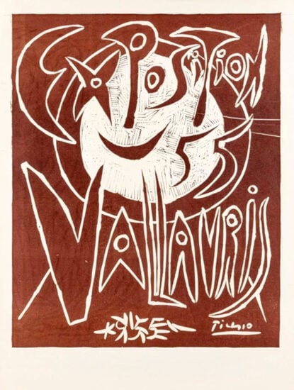 Pablo Picasso Linocut, Vallauris Exhibition, 1955