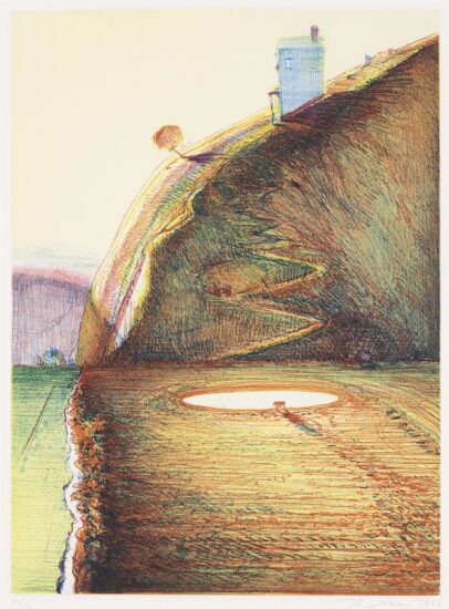 Wayne Thiebaud Etching and Aquatint, Valley Farm, 1993