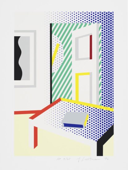 Roy Lichtenstein Screen Print, Virtual Interior with Book, 1996