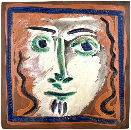 Pablo Picasso Ceramic, Visage aux cheveux bouclés (Curly Haired Face), 1968-1969