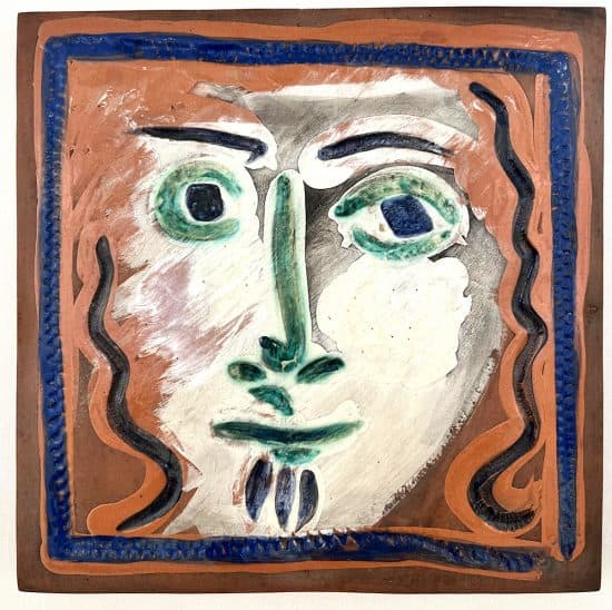 Pablo Picasso Ceramic, Visage aux cheveux bouclés (Curly Haired Face), 1968-1969