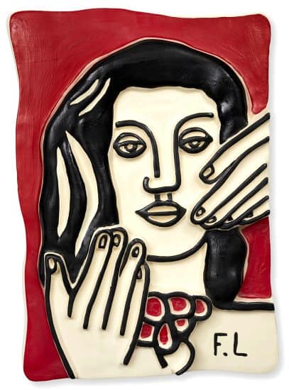 Fernand Léger Ceramic, Visage aux deux mains (Face with Two Hands)