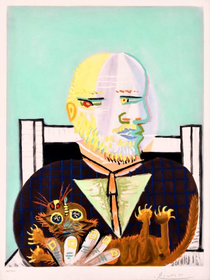 Pablo Picasso Aquatint, Vollard et son Chat (Vollard and His Cat), c. 1960