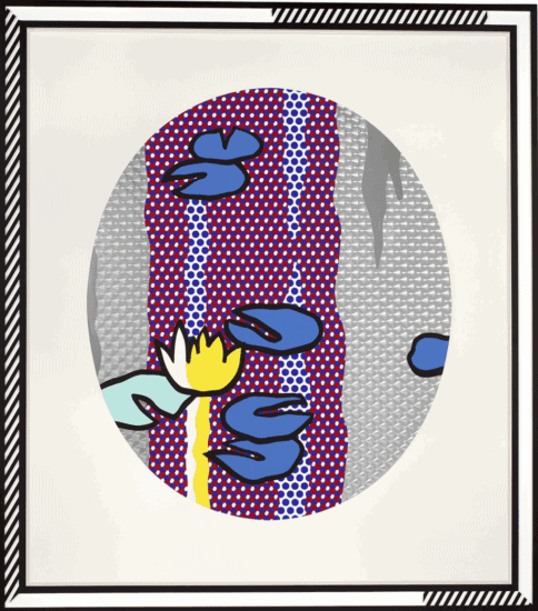 Roy Lichtenstein Lithograph, Water Lilies – Blue Lily Pads, 1992