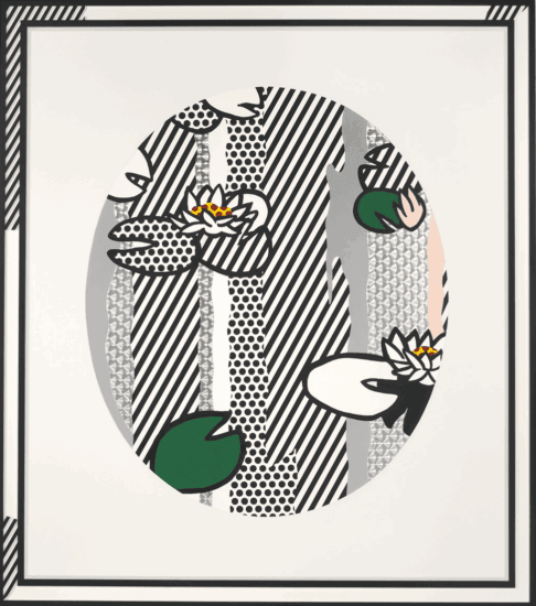 Roy Lichtenstein Lithograph, Water Lilies – Pink Flower, 1992