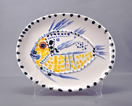Pablo Picasso Ceramic, White Ground Fish, 1952