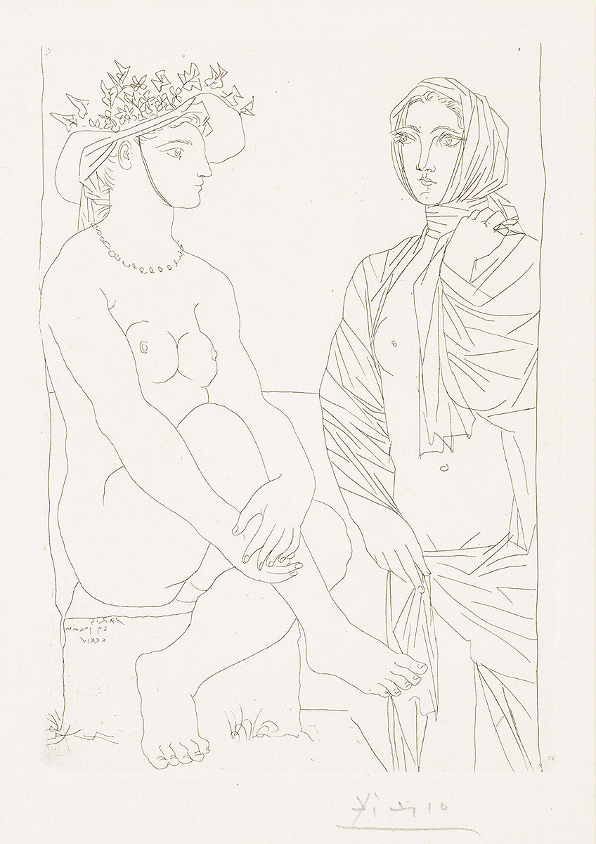 Pablo Picasso, Femme assise au Chapeau et Femme debout drapée, 1934