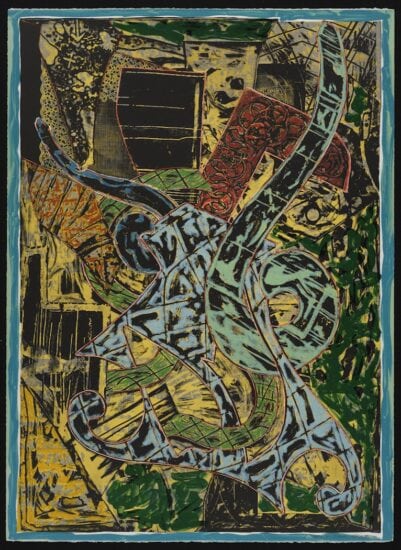 Frank Stella Lithograph, Yellow Journal State I, from Swan Engravings, 1984