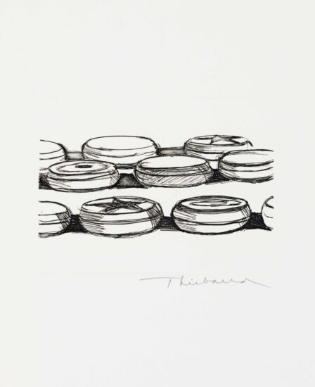 Wayne Thiebaud Etching, Yo-Yo's (from The International Anthology of Contemporary Engraving: The International Avant-Garde, America Discovered), 1962