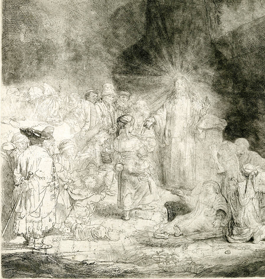 Rembrandt, The Hundred Guilder (Christ Healing Sick), c. 1649, Drypoint (S)