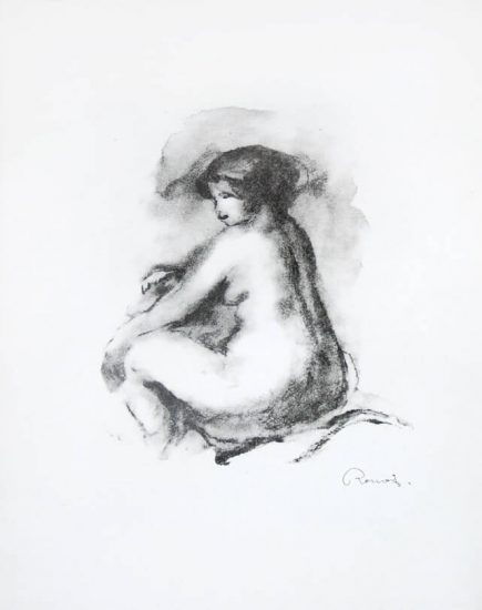 Pierre-Auguste Renoir Lithograph, Etude de femme nue, assise (Study of Seated Female Nude), c. 1904