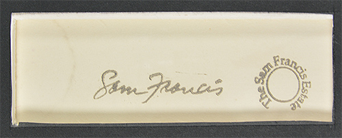 Sam Francis signature, Monotype in Acrylic Untitled, 1966