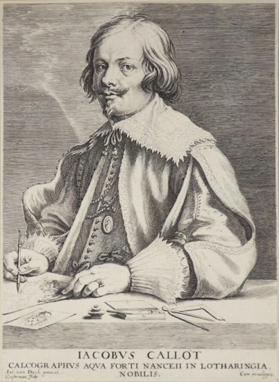 Anthony van Dyck Engraving, Jacobus Callot (Jacques Callot), c. late 1600s-early 1700s