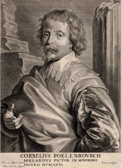 Anthony van Dyck Engraving, Cornelius Poelenbourch (Corneille Van Poelenburg), c. 1660 - 1670