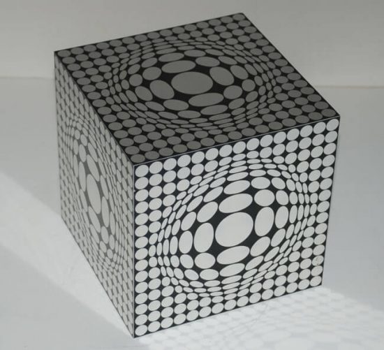 Victor Vasarely Sculpture, Cube, c. 1970