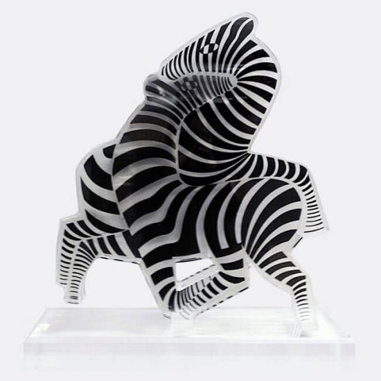 Victor Vasarely Sculpture, Zebras, 1965