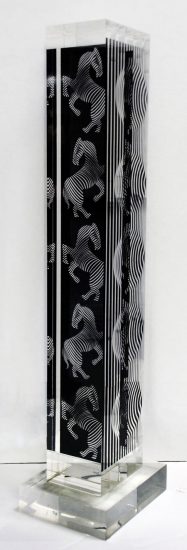 Victor Vasarely Sculpture, Zebra Tower