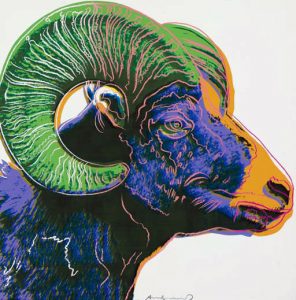 Andy Warhol Screen Print, Bighorn Ram, Endangered Species Series, 1983