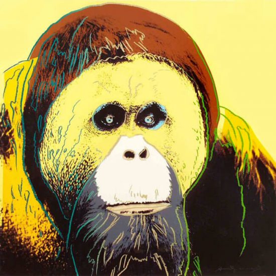 Andy Warhol Screen Print, Orangutan, Endangered Species Series, 1983