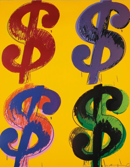 Andy Warhol Screen Print, Dollar Sign $, 1982