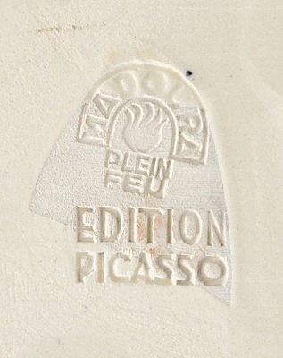 mat owl ceramic plate madoura edition picasso stamp