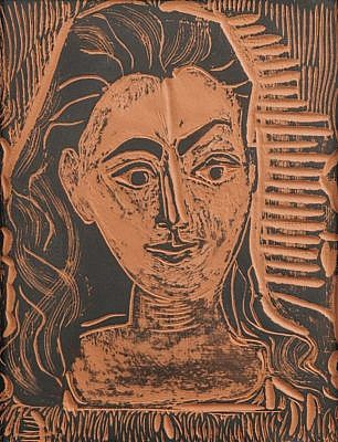 pablo picasso ceramic plaque Petit Buste de Femme (Little Bust of Woman), 1964