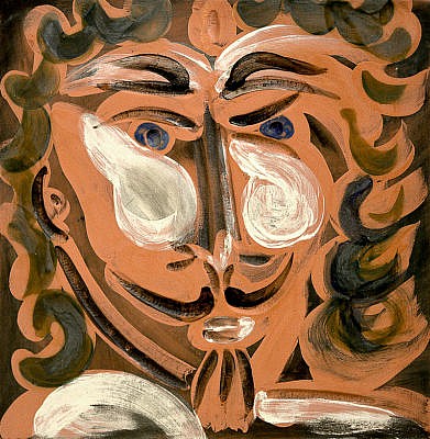 Pablo Picasso ceramic plaque Visage à la barbiche (Face with Goatee), 1968 – 1969