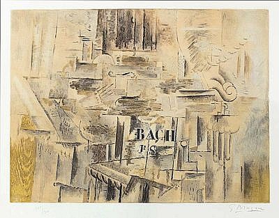 Georges Braque Etching Hommage a JS Bach for Sale by Masterworks Fine Art Gallery