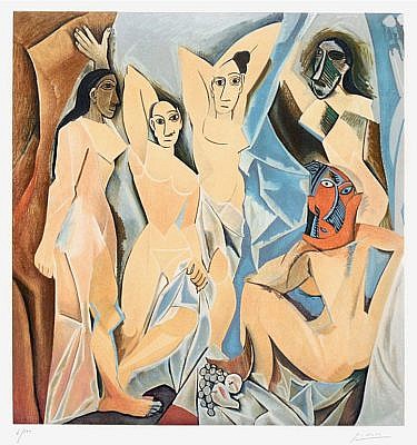 Pablo Picasso Color Lithograph Les Demoiselles d’Avignon (The Young Ladies of Avignon), 1955 for Sale by Masterworks Fine Art Gallery